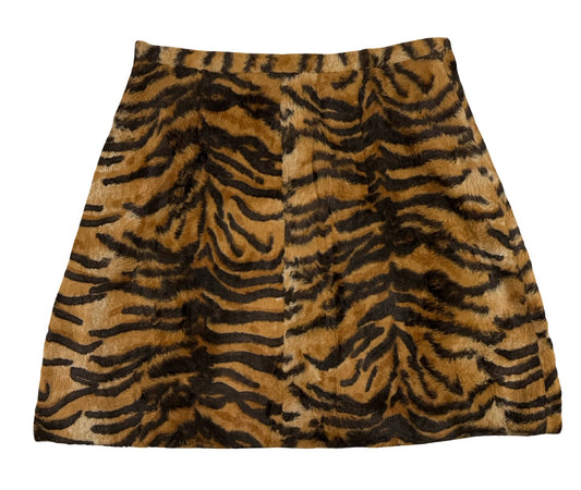 Dolce & Gabbana faux fur tiger print skirt