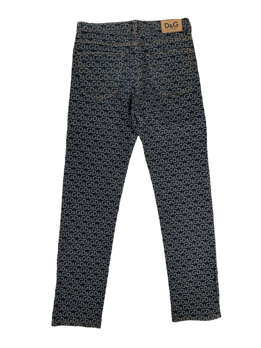 Dolce & Gabbana D&G denim logo all over jeans