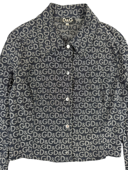 D&G all over logo denim jacket