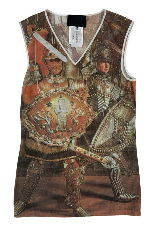 Dolce & Gabbana mesh V neck renaissance top