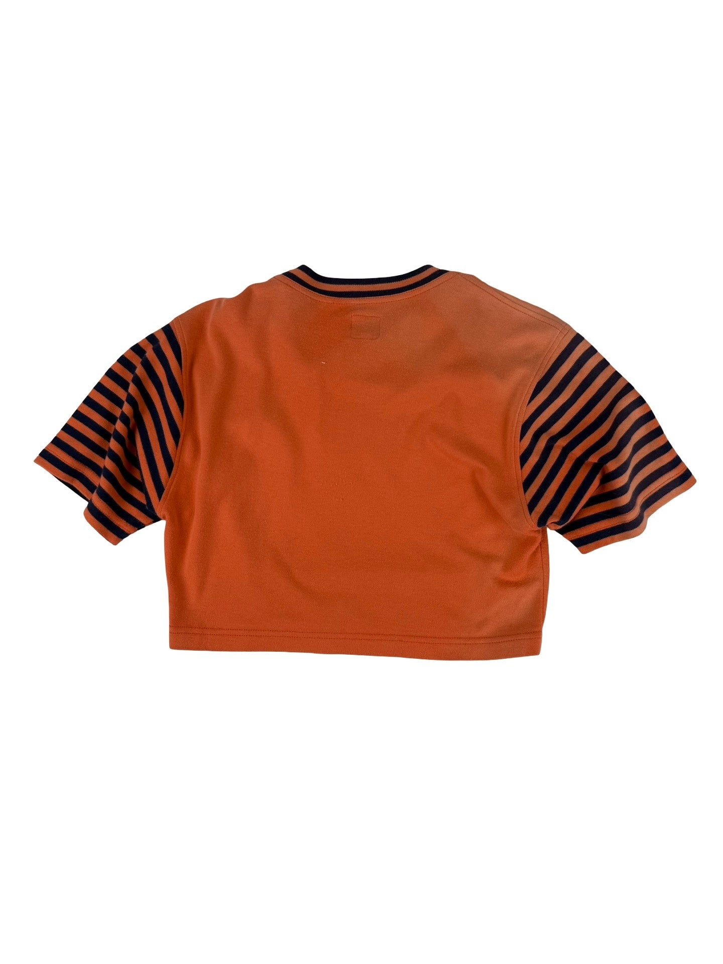 Orange and black striped crop top and skirt set #stripes Moschino Stop acid Music / Rain Dance #house #acid #music #rain