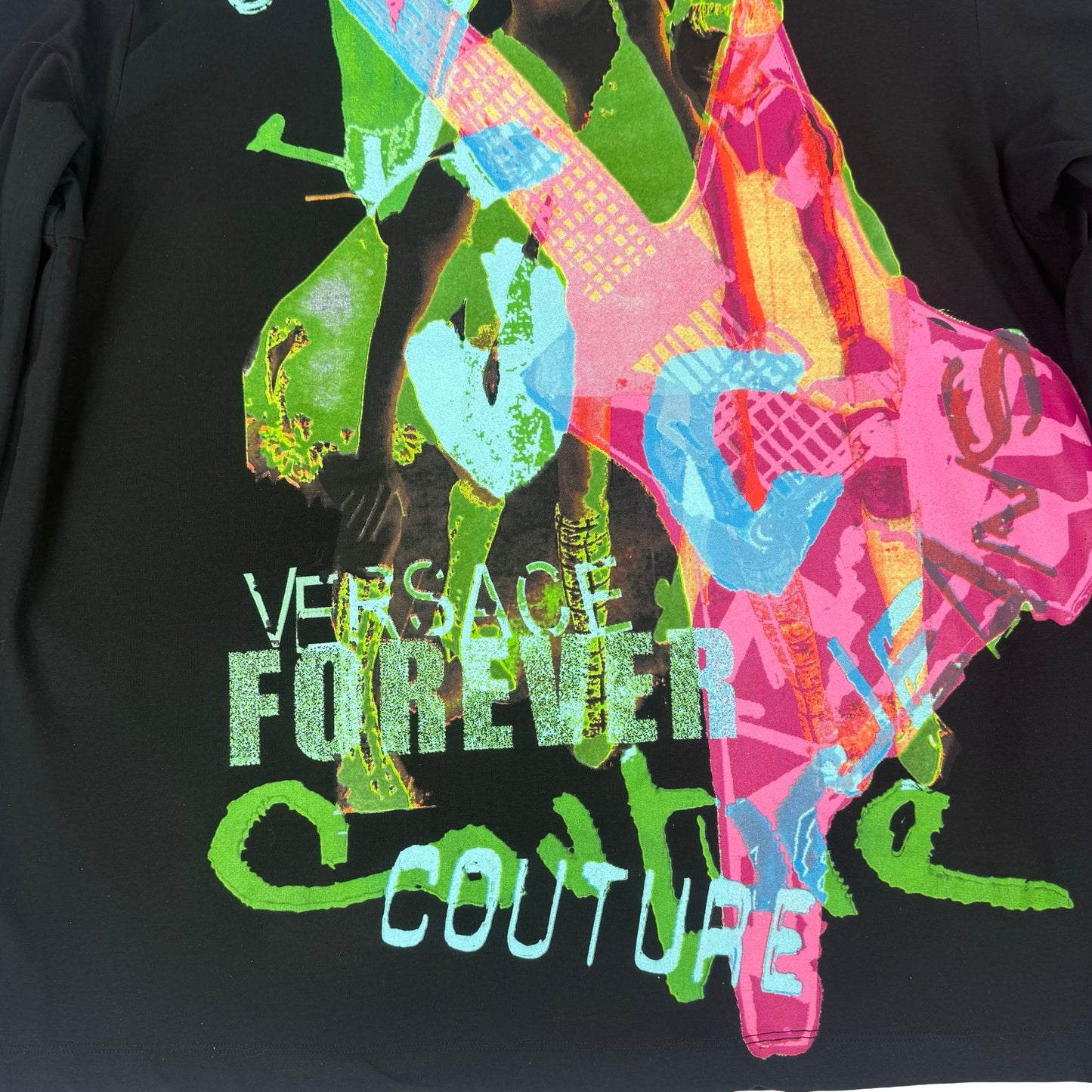 Black Versace long sleeve cotton t-shirt #streetwear X ray band long sleeve y2k top. One size ( large)