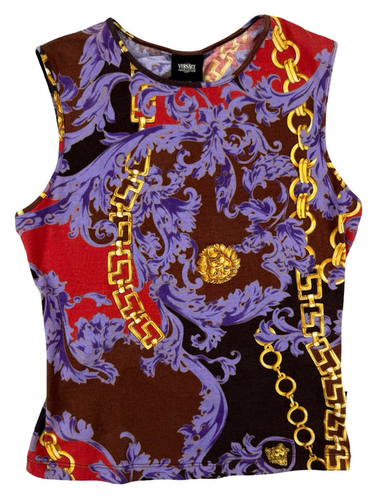 Versace chain print vest top