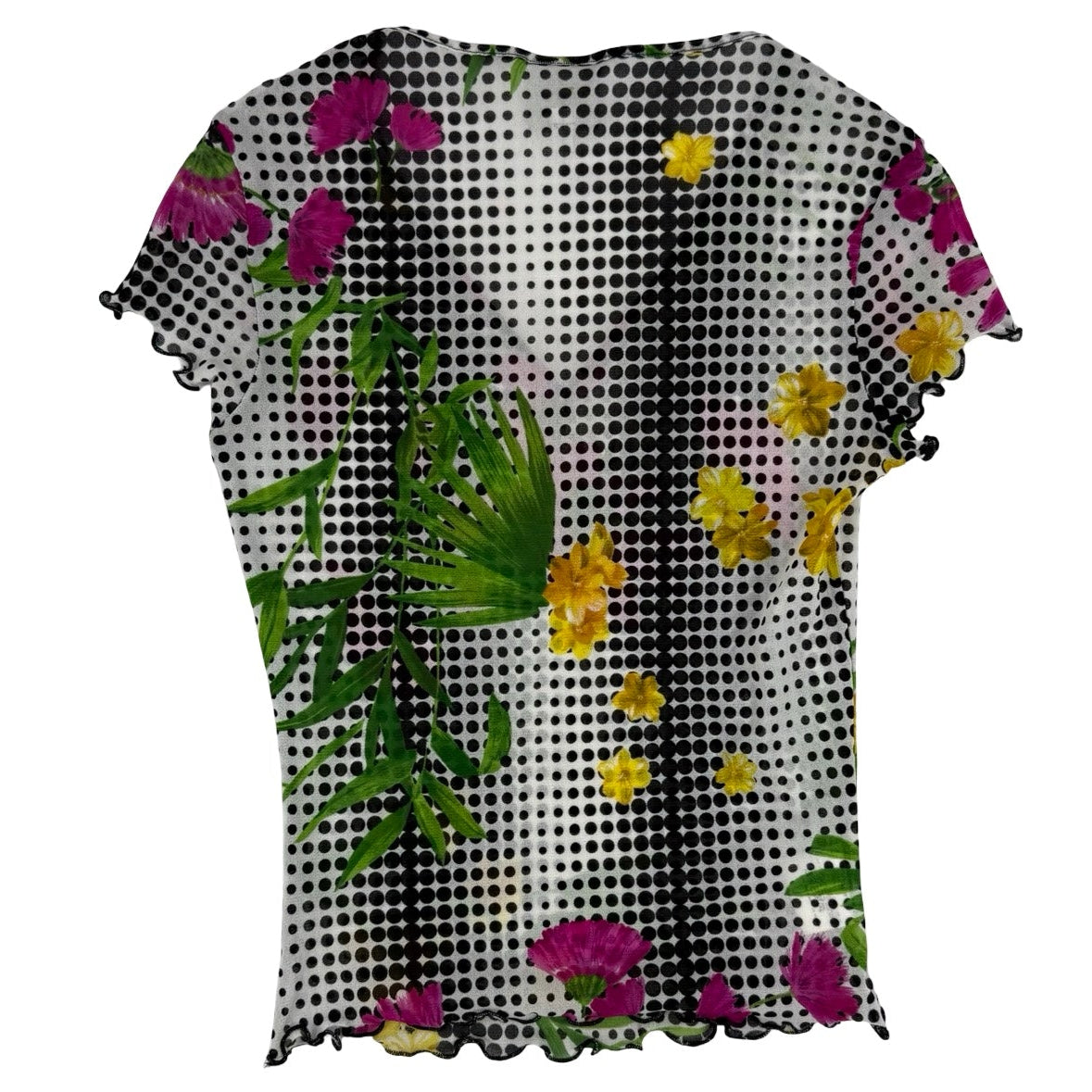 Checkered shirt with floral patterns on a white background