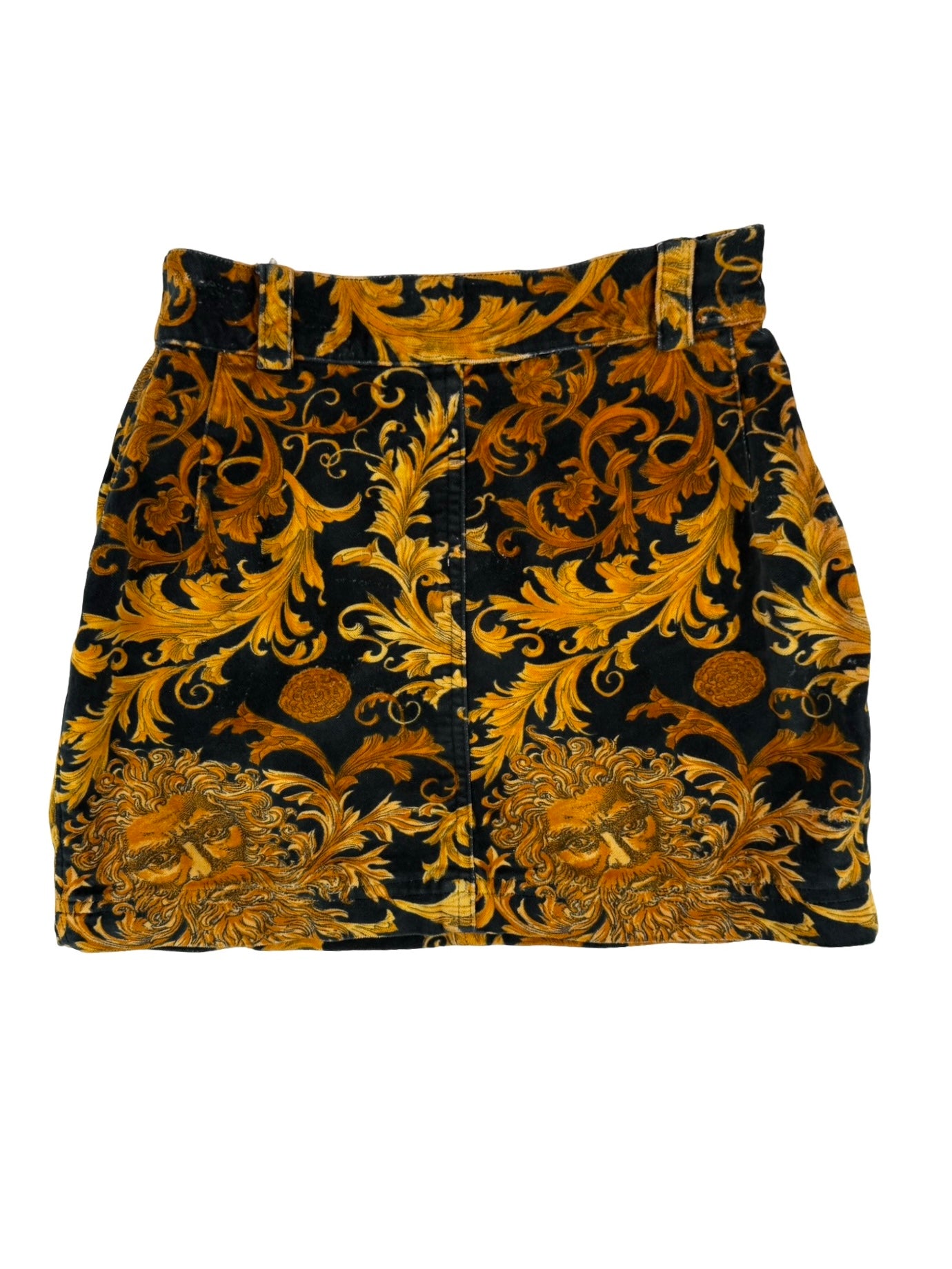 Versace baroque velvet mini skirt