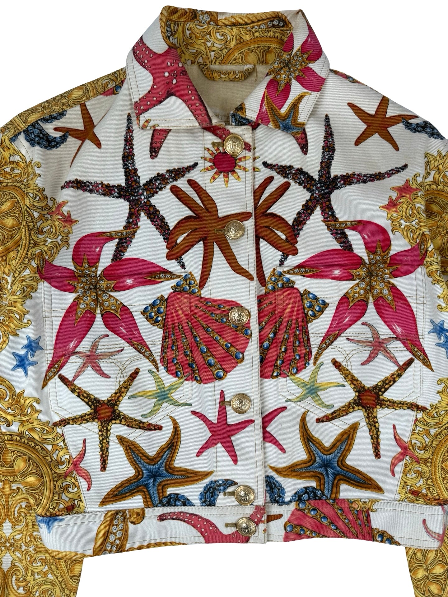 Gianni Versace shell print denim jacket