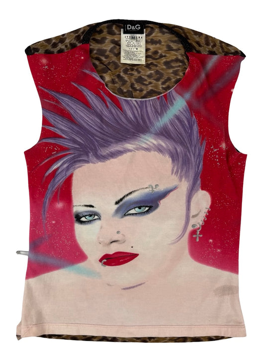 Dolce & Gabbana leopard print punk top