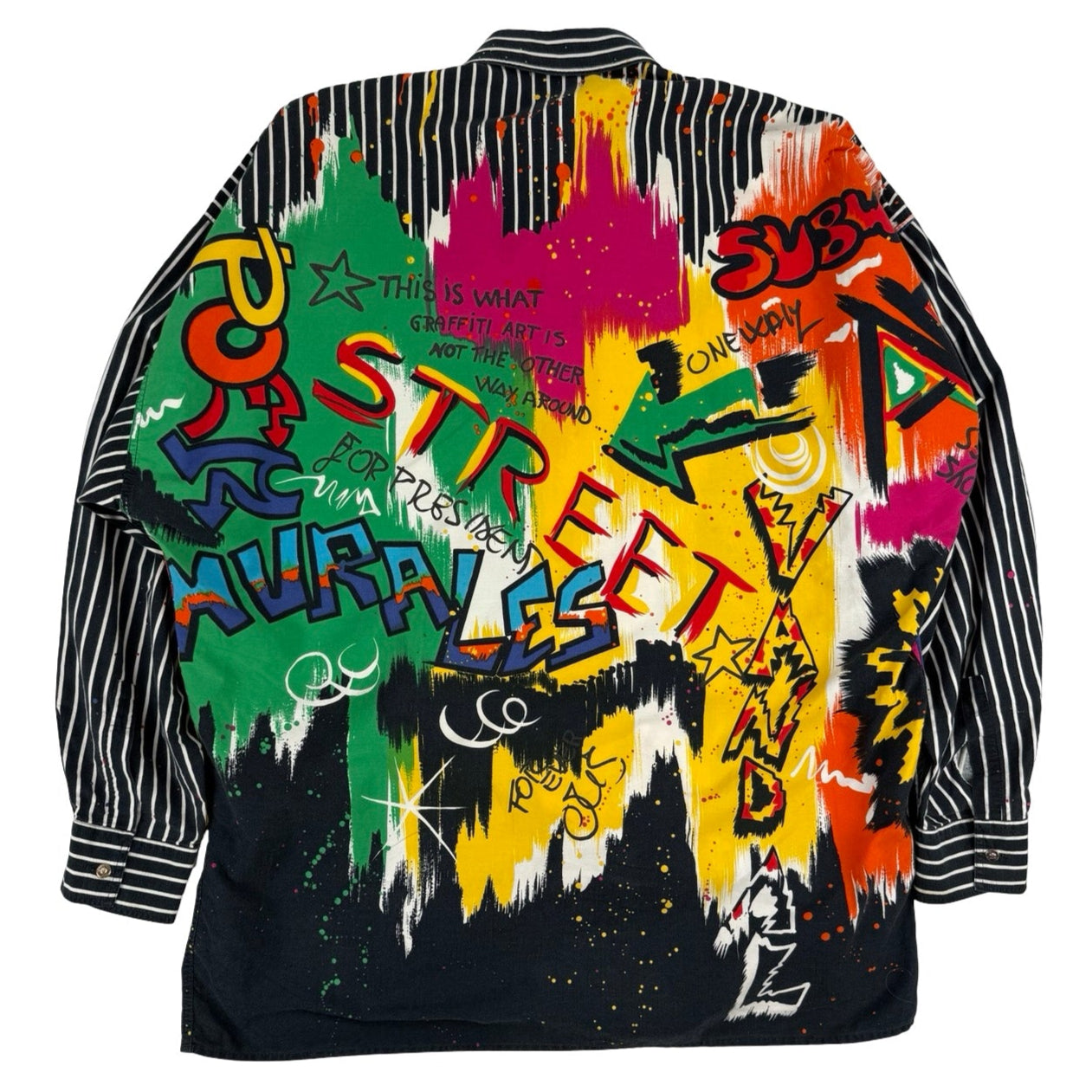 Versace Graffiti stripe shirt