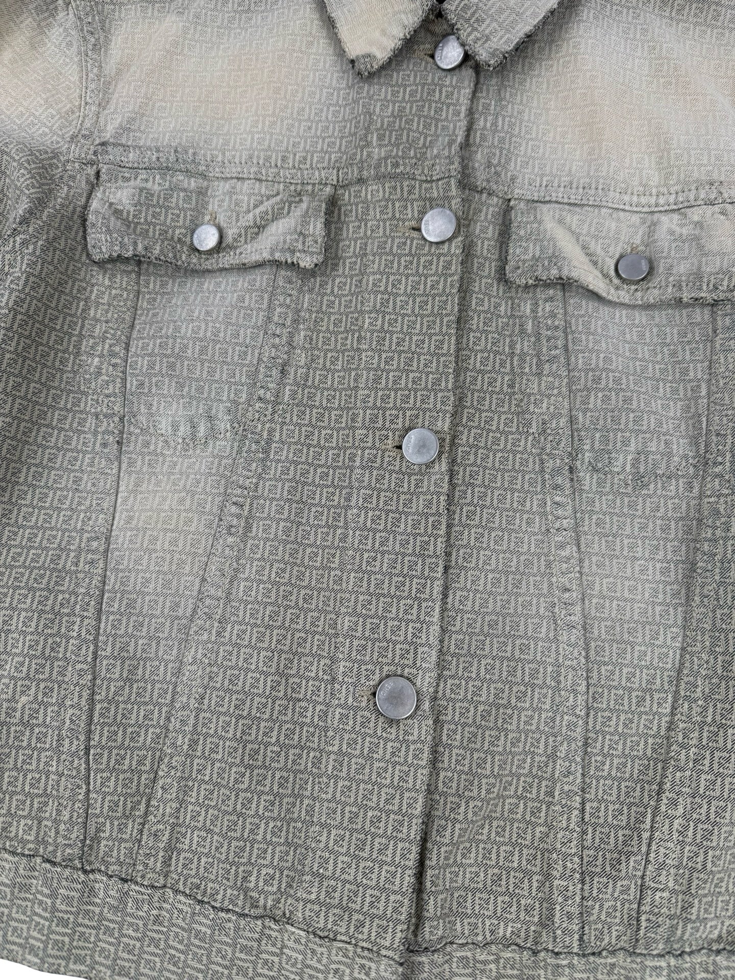 Fendi zucca distressed denim jacket