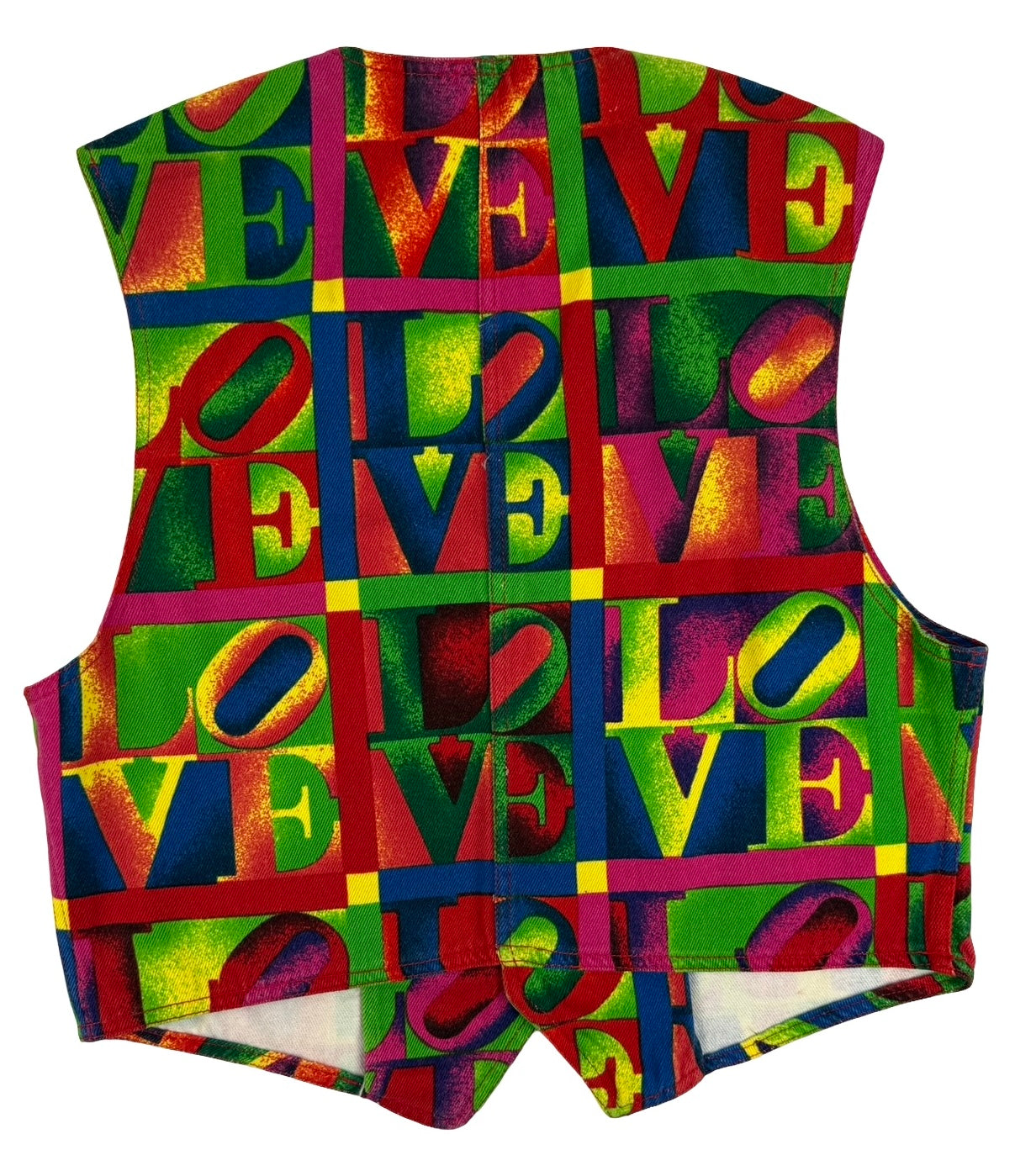 Versace 1995 Robert indiana love denim waistcoat