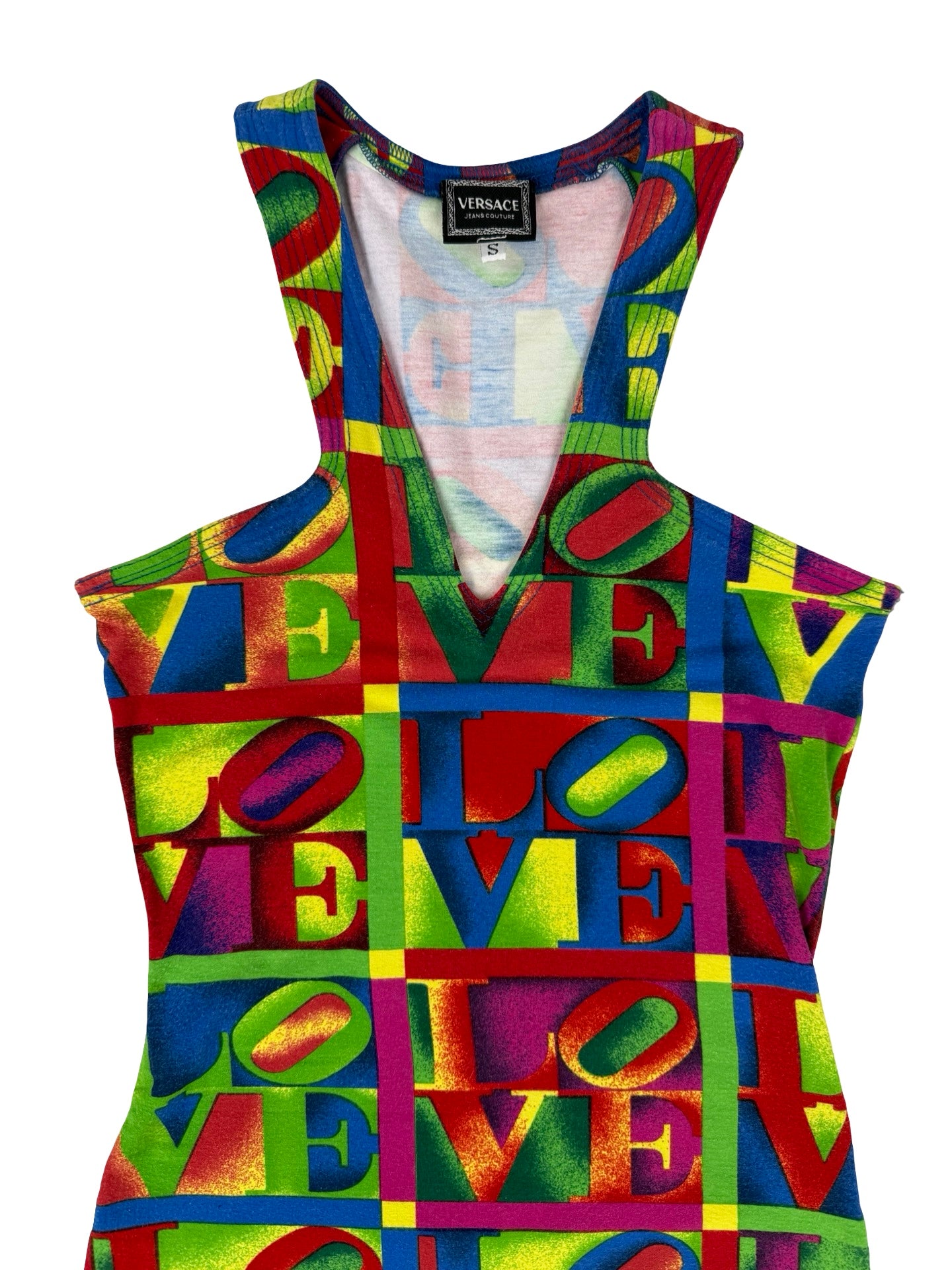 Versace 1995 Robert indiana love bodycon dress