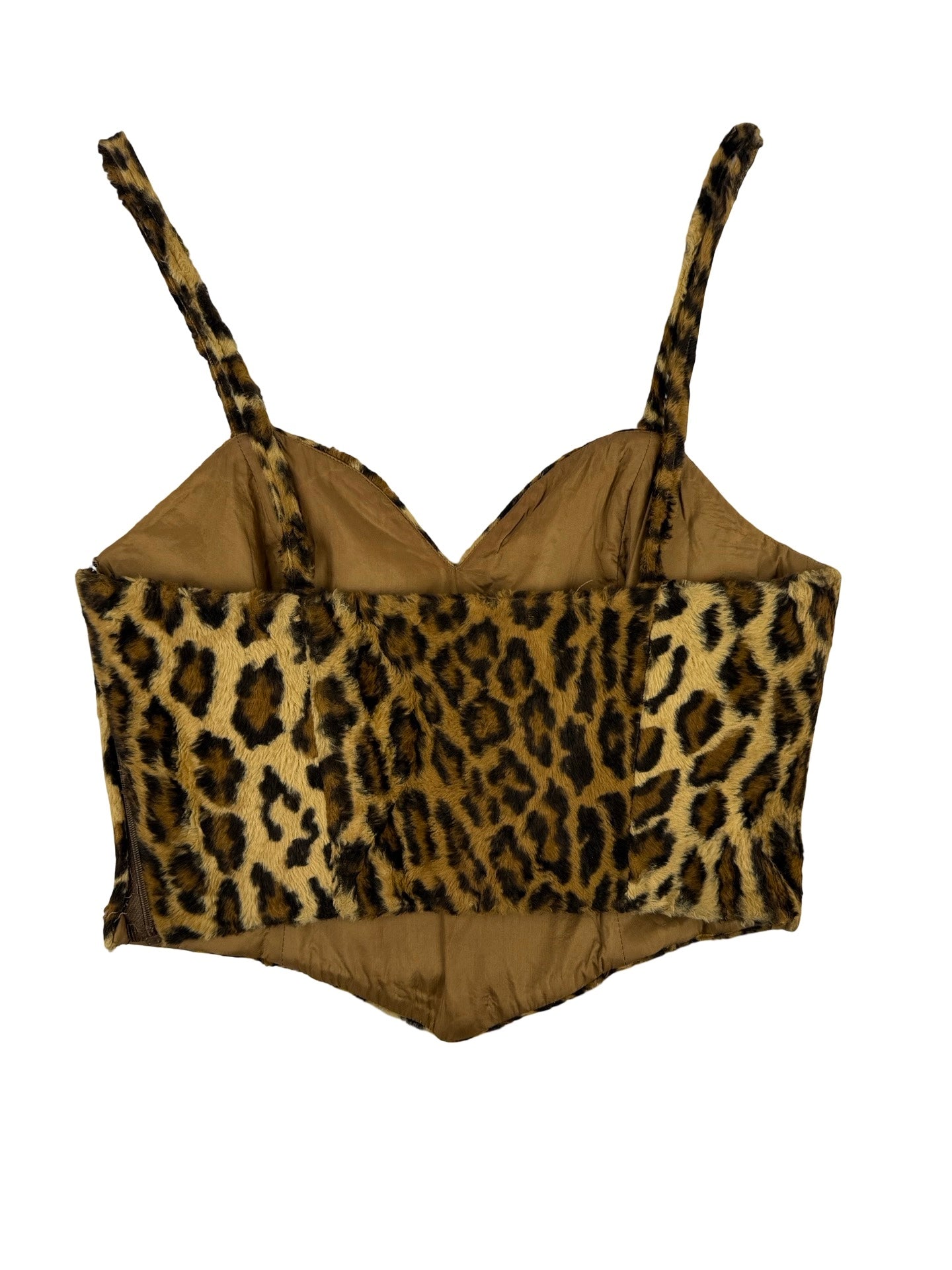 Moschino faux fur bustier top