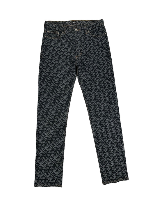 Dolce & Gabbana D&G denim logo all over jeans
