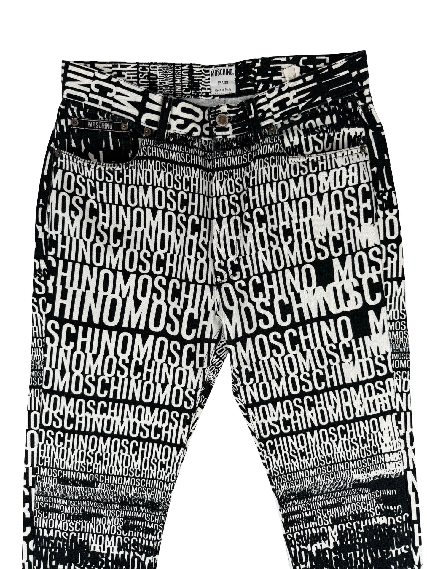 Moschino spell out jean’s monochrome