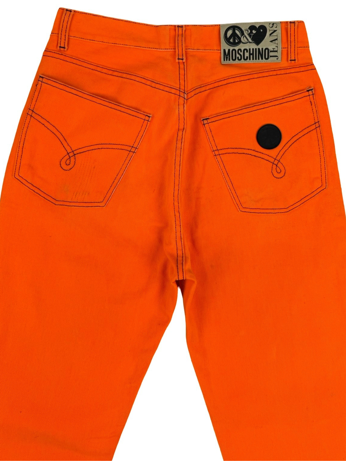 Fluorescent orange moschino jeans