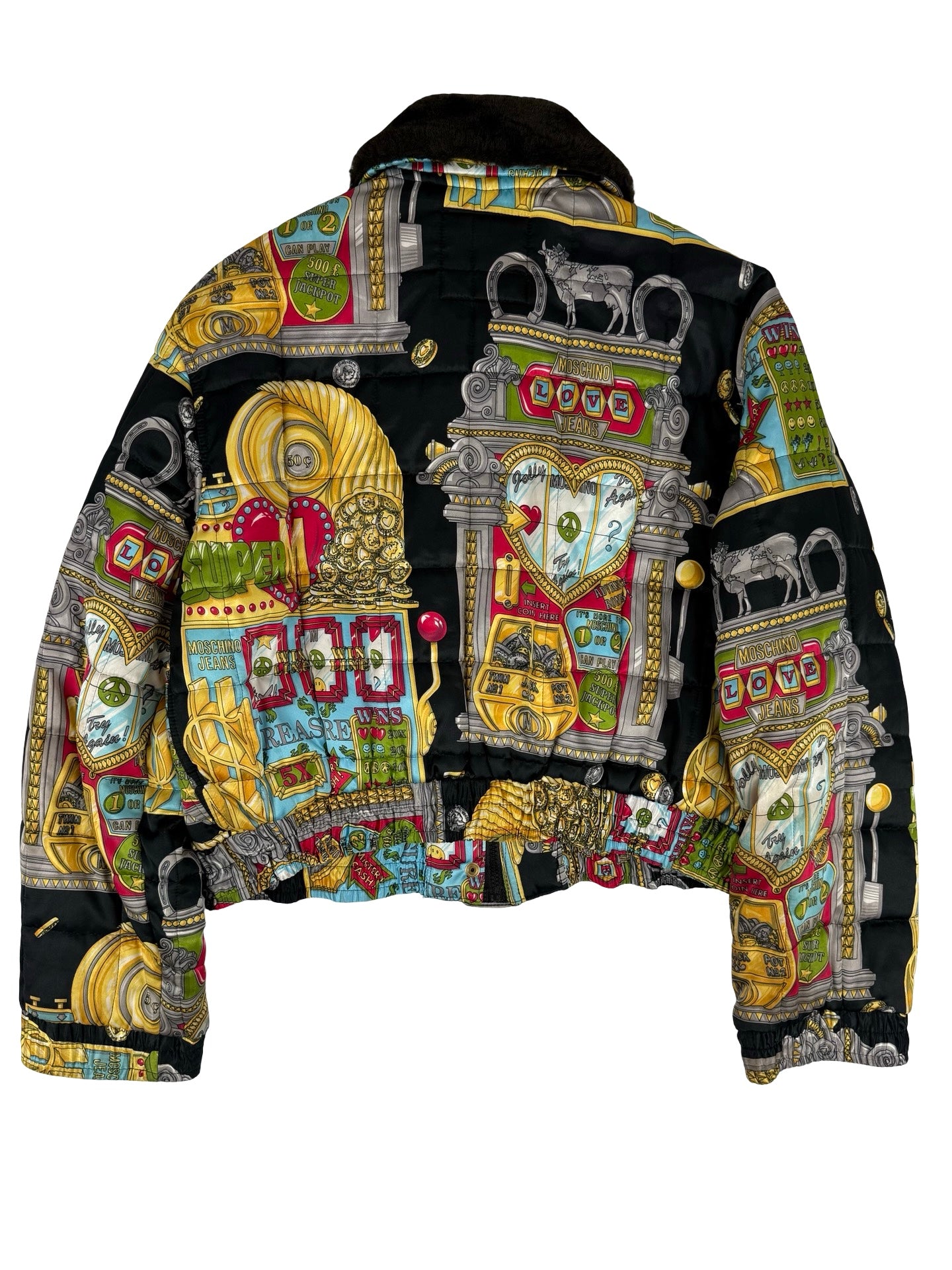 Moschino casino pin ball puffer jacket