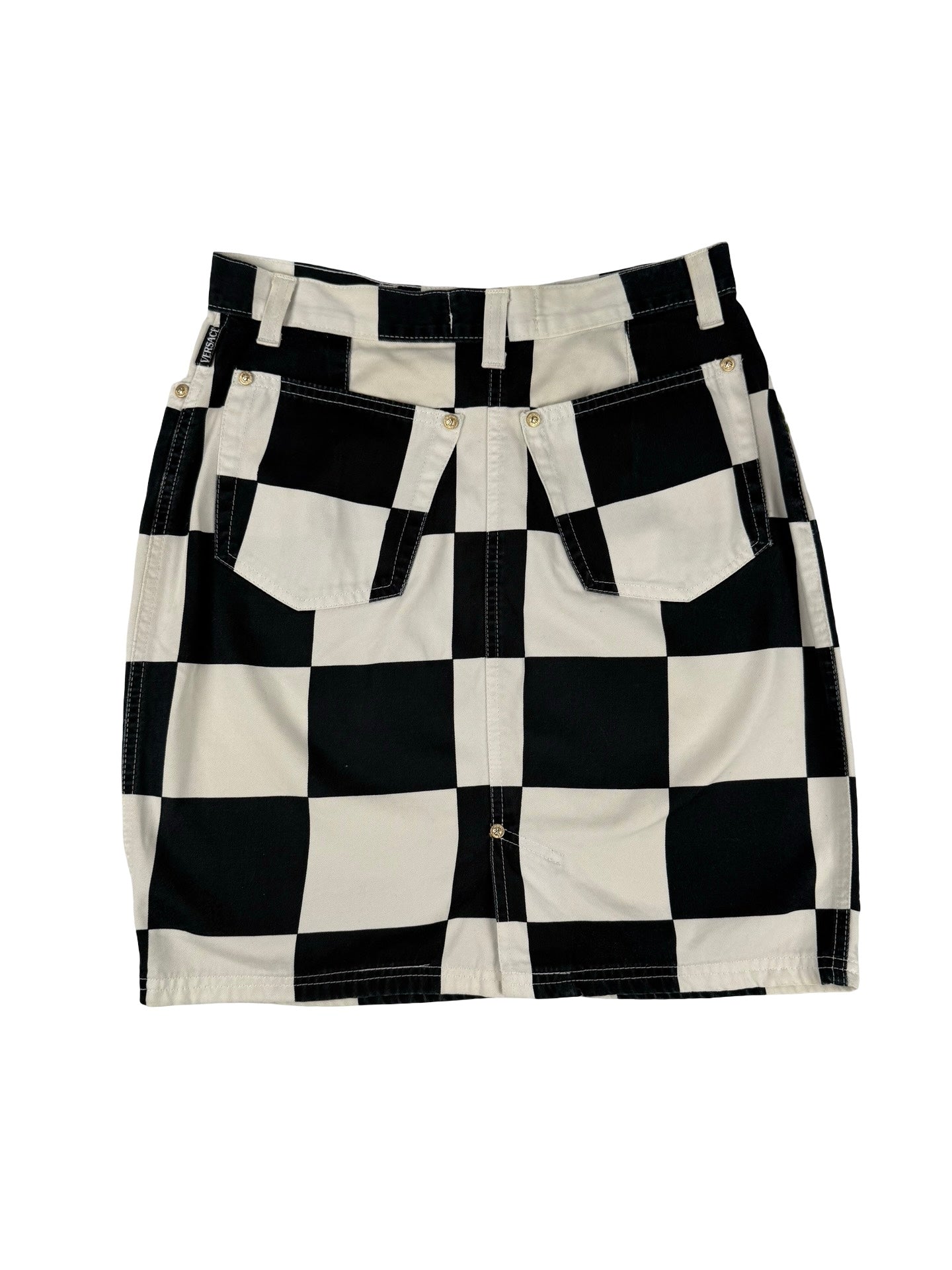 Versace checked palm skirt