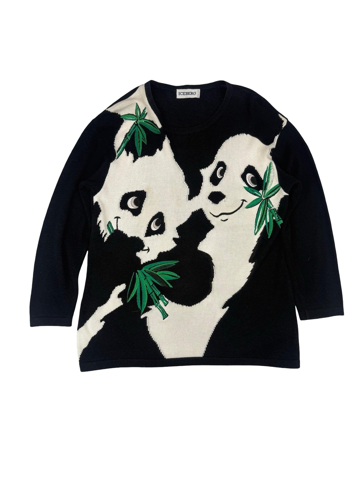 Jc Castelbajac iceberg Panda Sweater in black and white #pandasweater #panda #castelbajac one size Fits all! #castelBajac