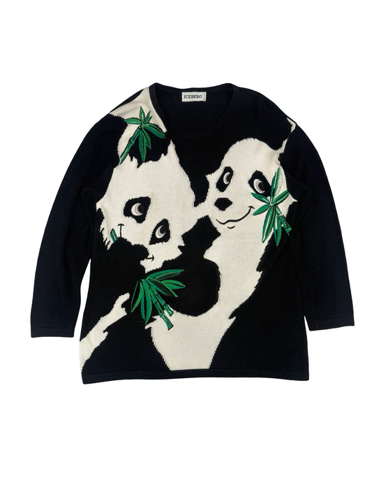 Jc Castelbajac iceberg Panda Sweater in black and white #pandasweater #panda #castelbajac one size Fits all! #castelBajac