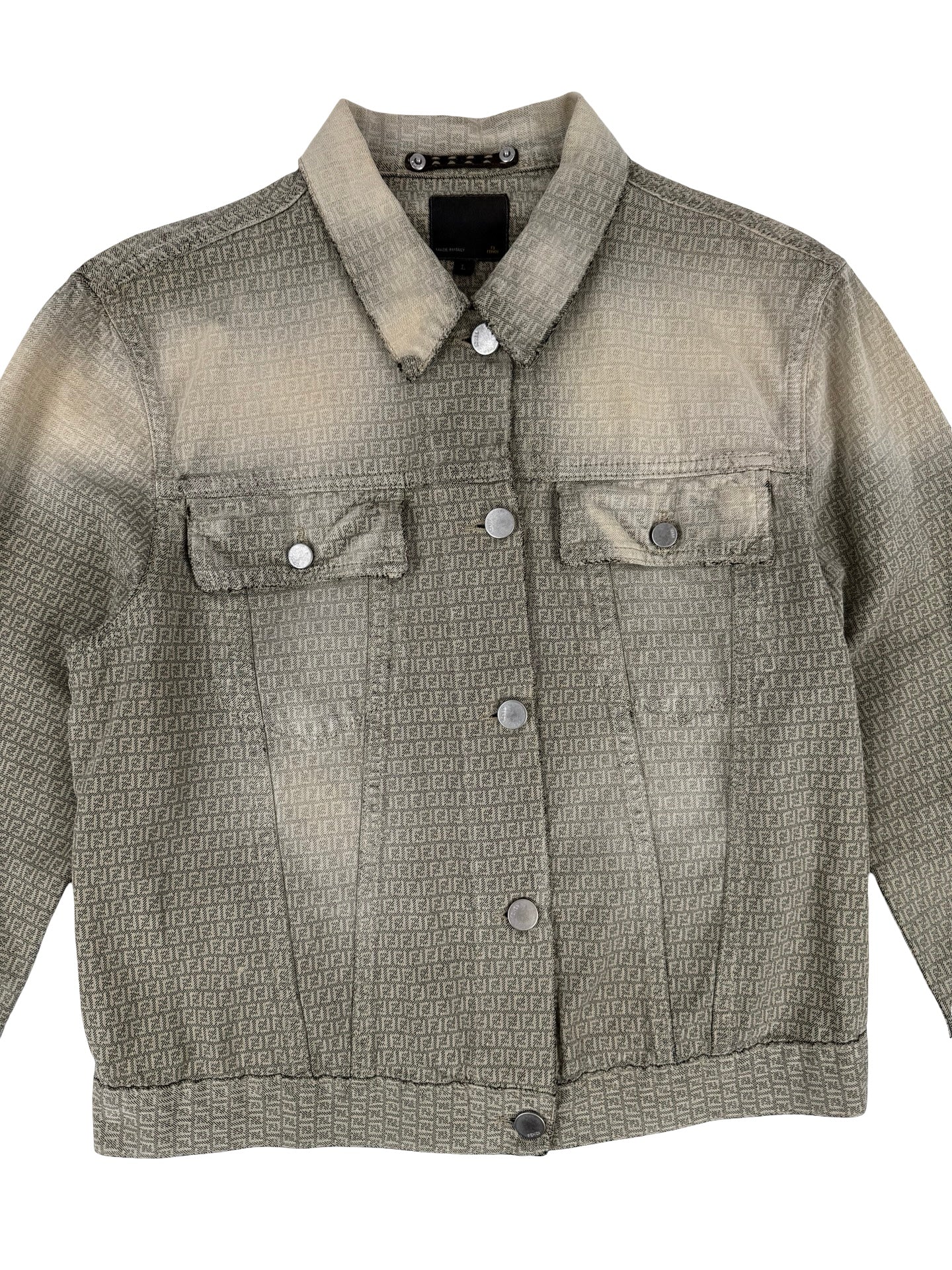 Fendi zucca distressed denim jacket
