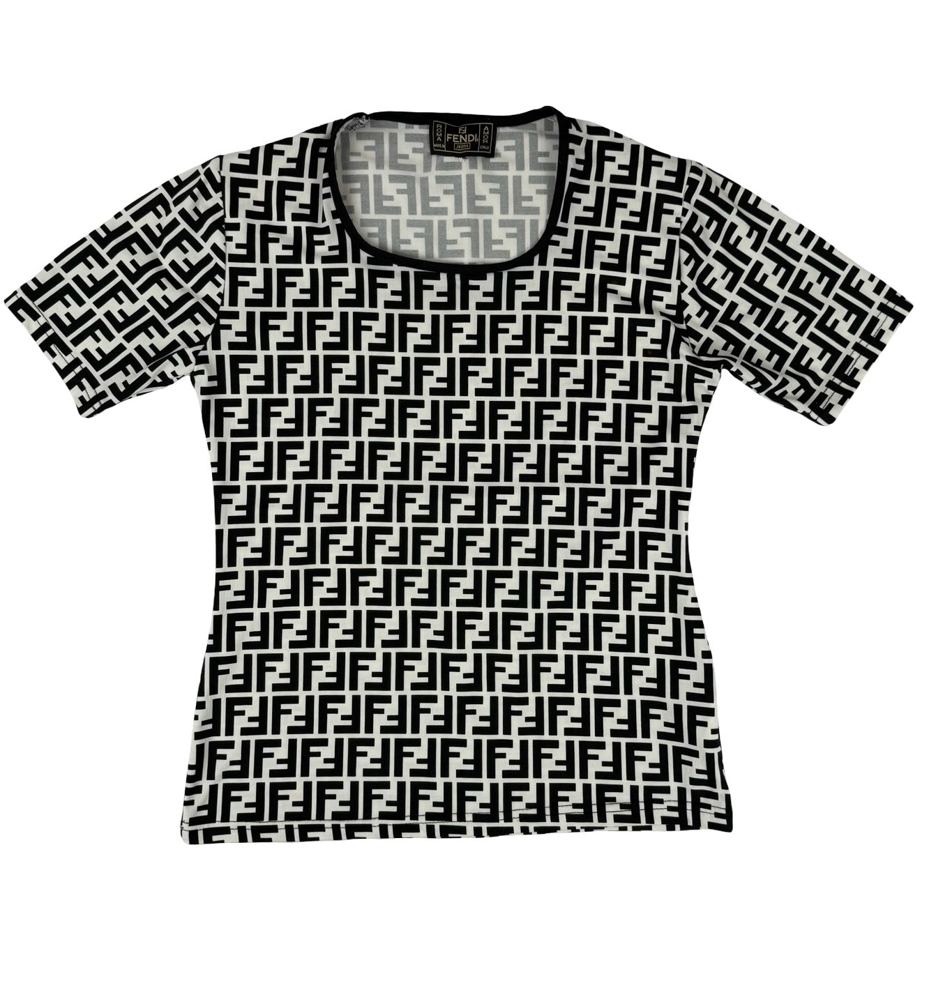 Fendi zucca black & white monochrome top