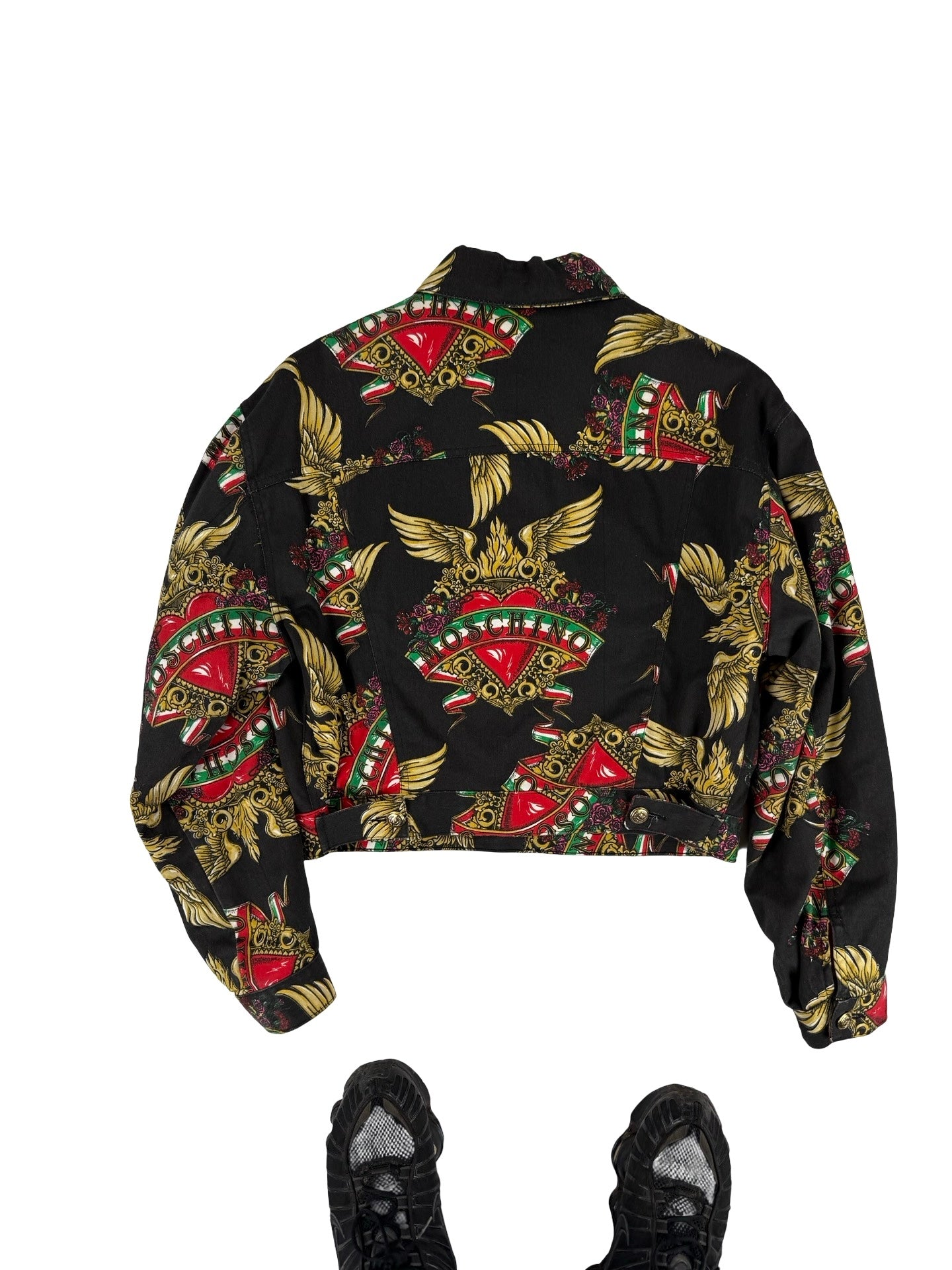 Moschino Italy love heart denim jacket