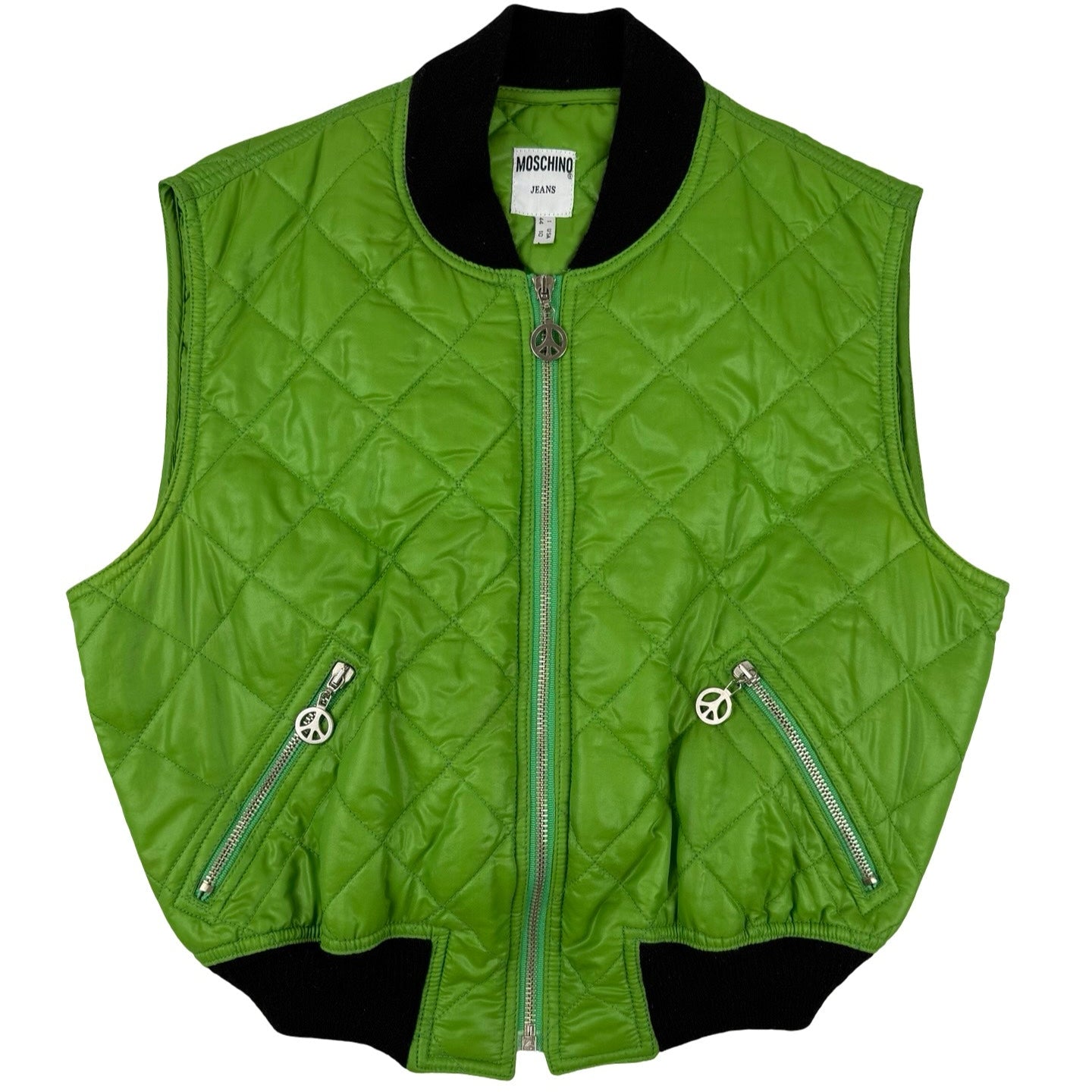 Lime green Moschino padded Gillet
