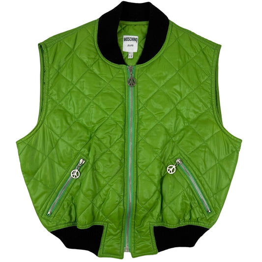 Lime green Moschino padded Gillet