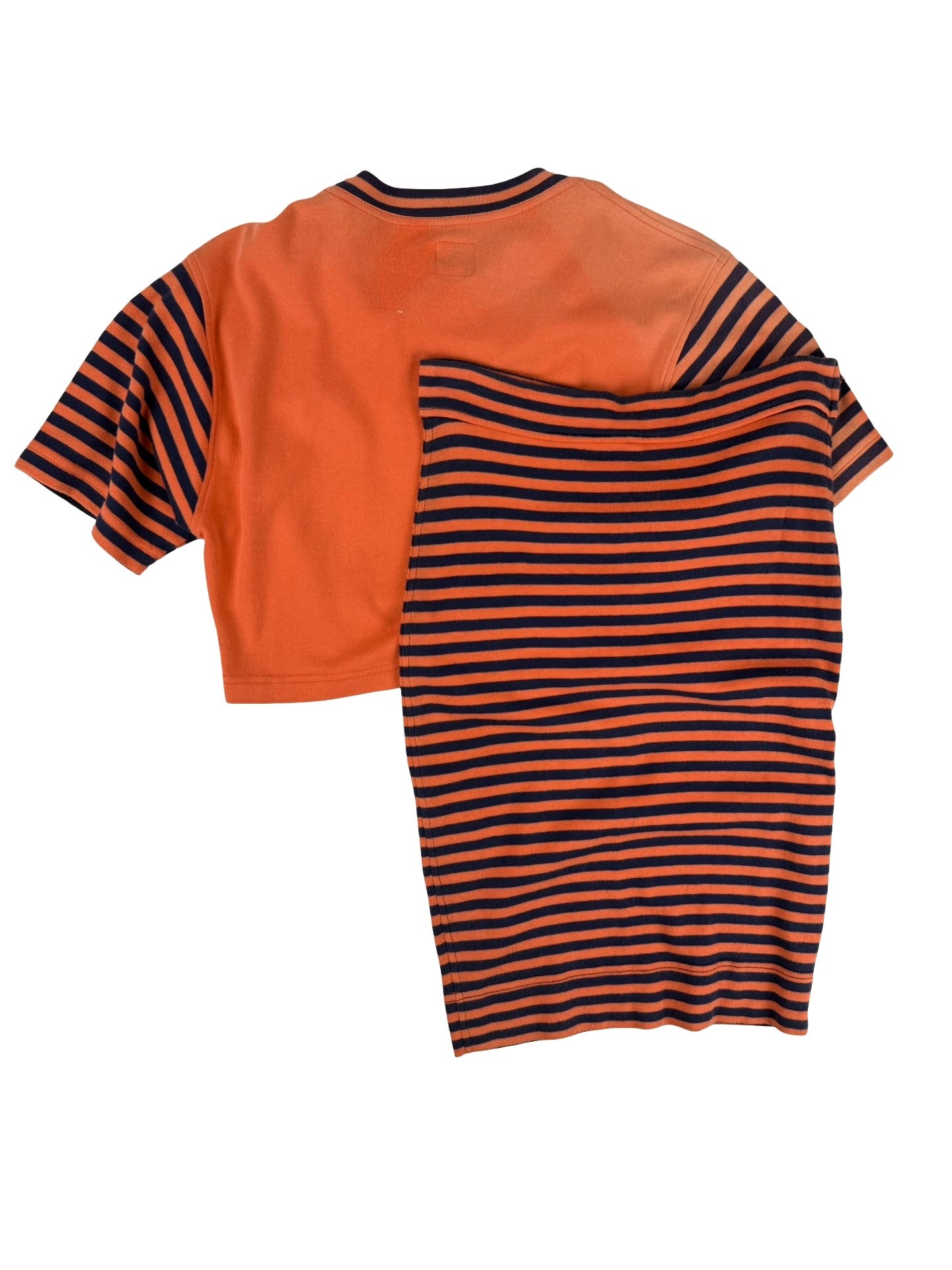 Orange and black striped crop top and skirt set #stripes Moschino Stop acid Music / Rain Dance #house #acid #music #rain