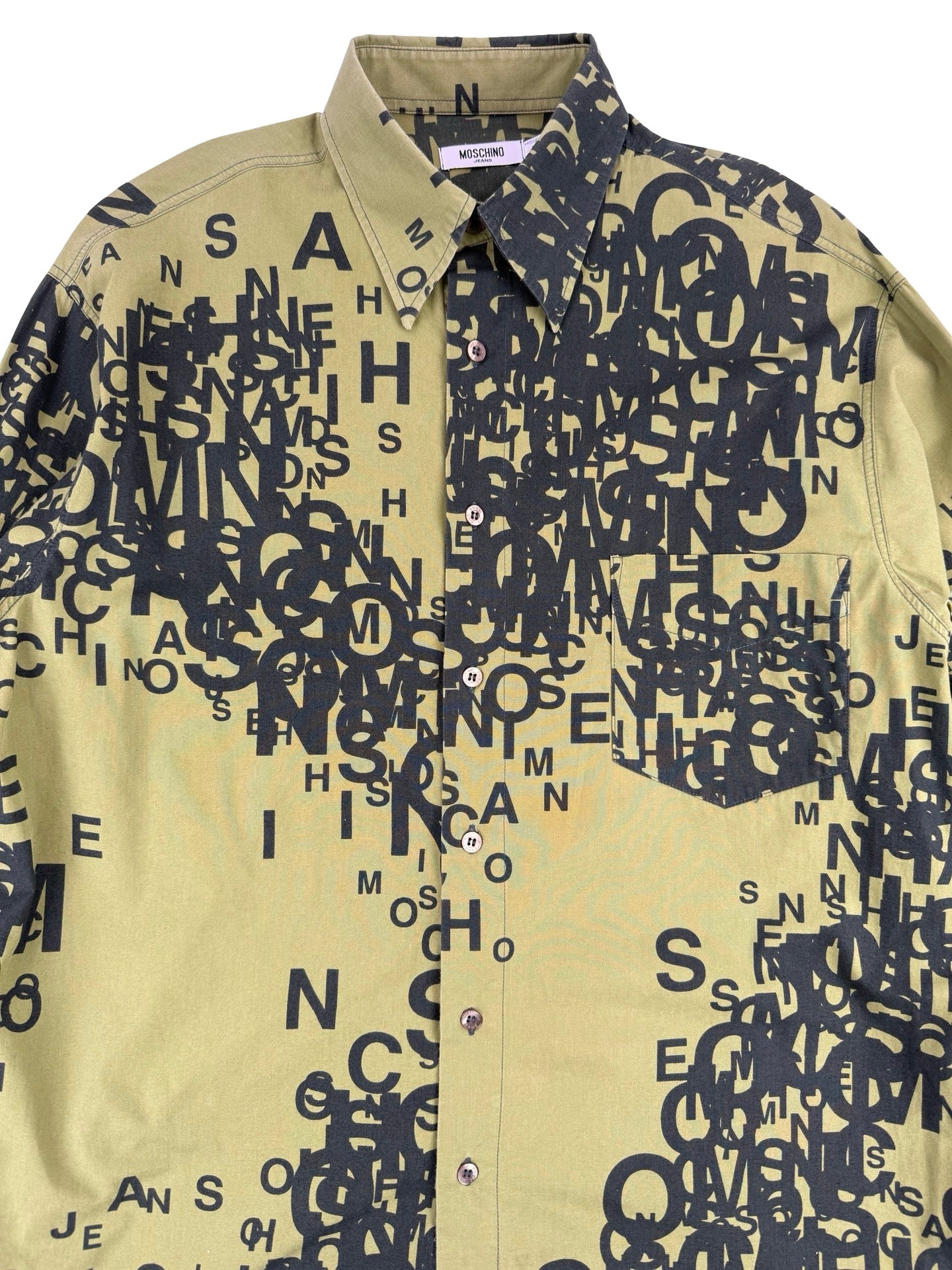 Moschino green Spell out shirt
