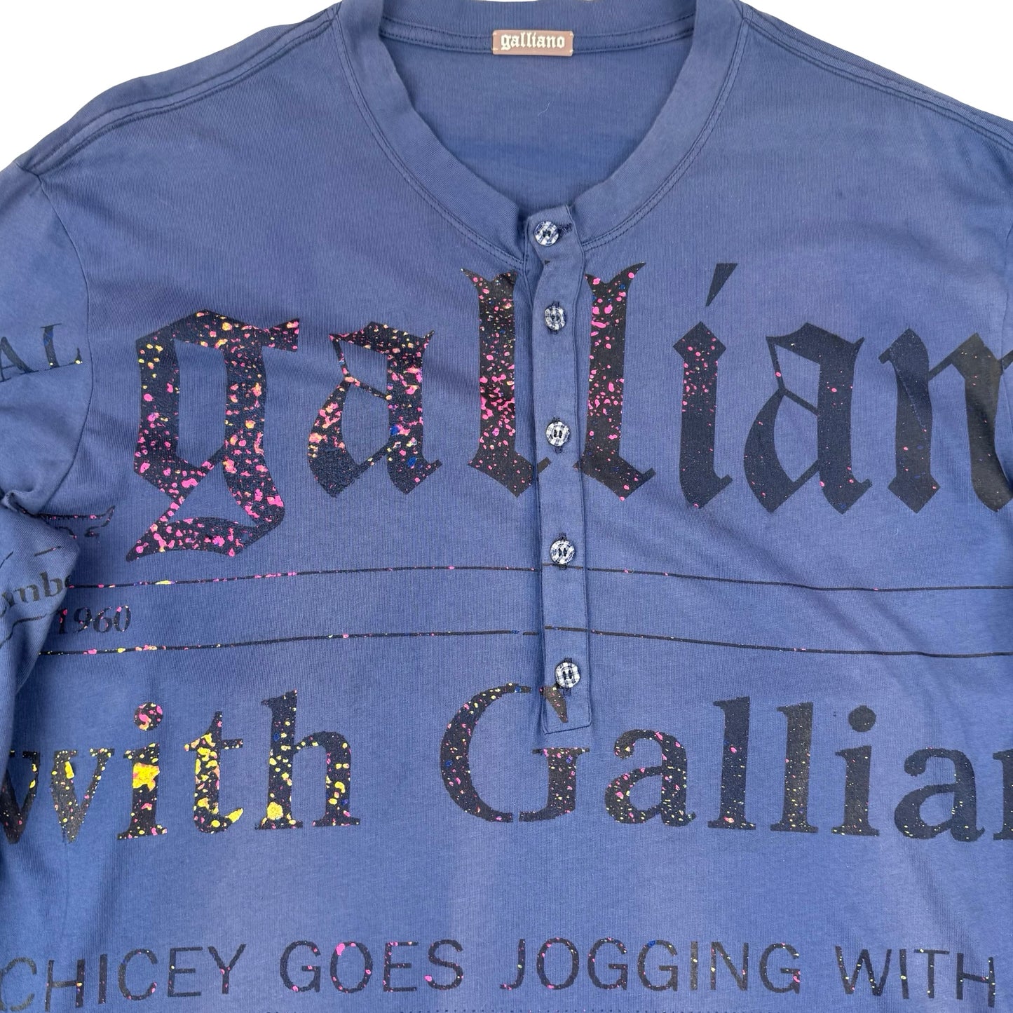 Galliano long sleeve shirt with "newspaper print " button down long sleeved top, One Size ! #Galliano #johnGalliano #newspaper print