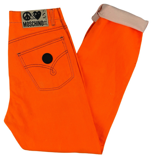 Fluorescent orange moschino jeans