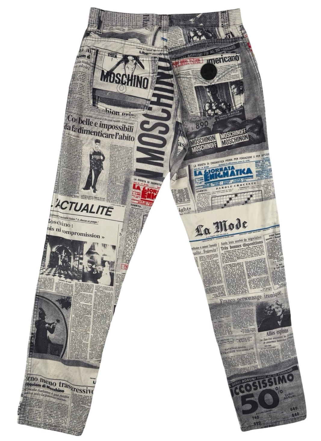 Moschino Newspaper jeans