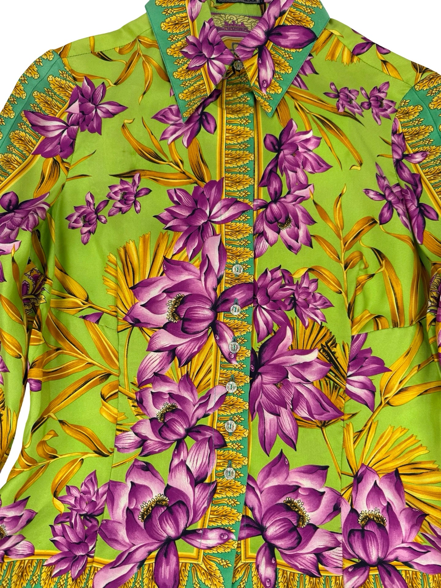 Versace buddha floral silk shirt