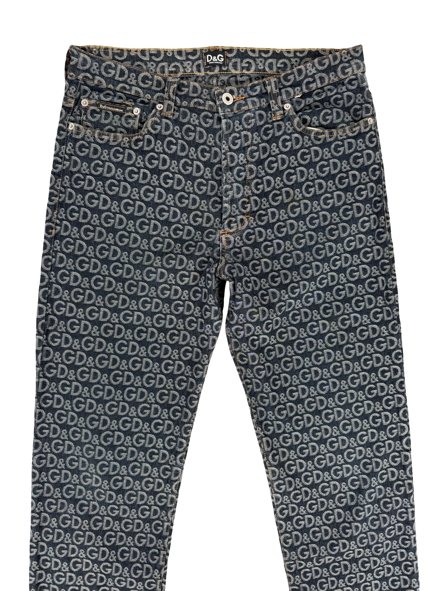 Dolce & Gabbana D&G denim logo all over jeans