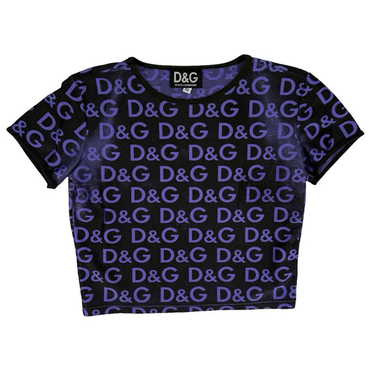 Dolce & Gabbana purple logo crop top
