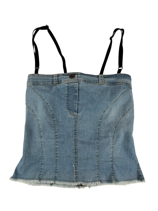 Blue denim dolce & gabbana corset top with adjustable straps