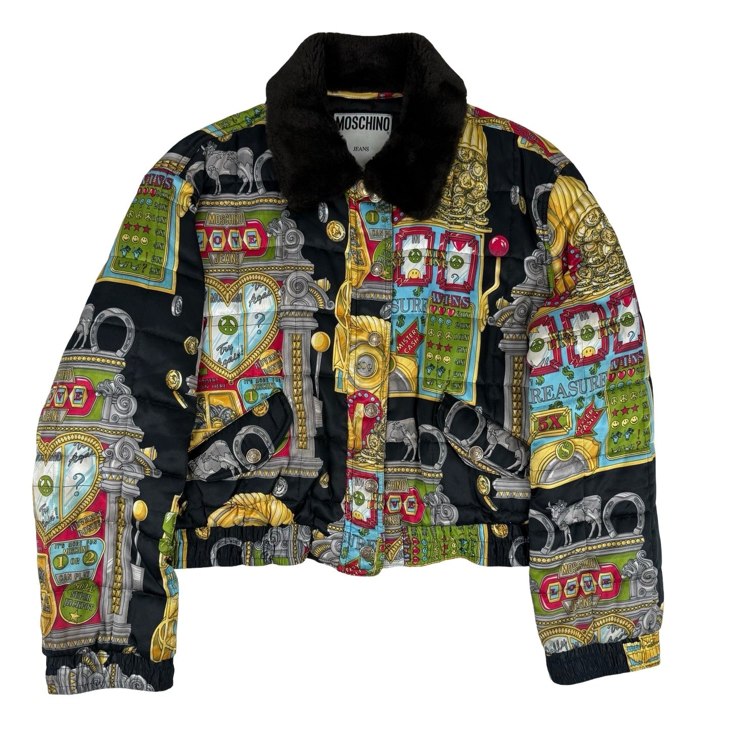 Moschino casino pin ball puffer jacket