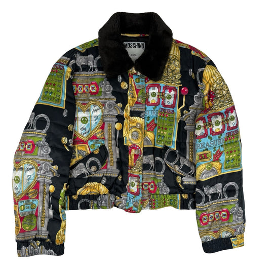 Moschino casino pin ball puffer jacket