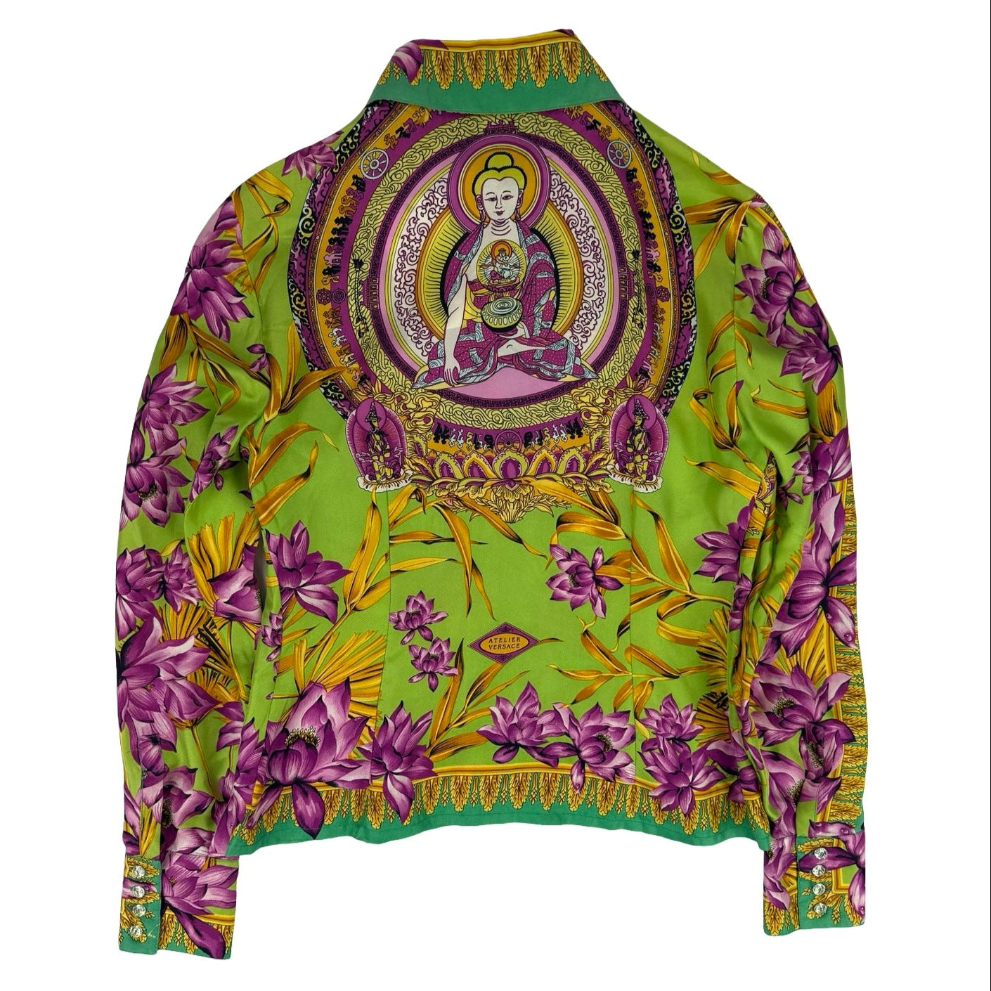 Versace buddha floral silk shirt