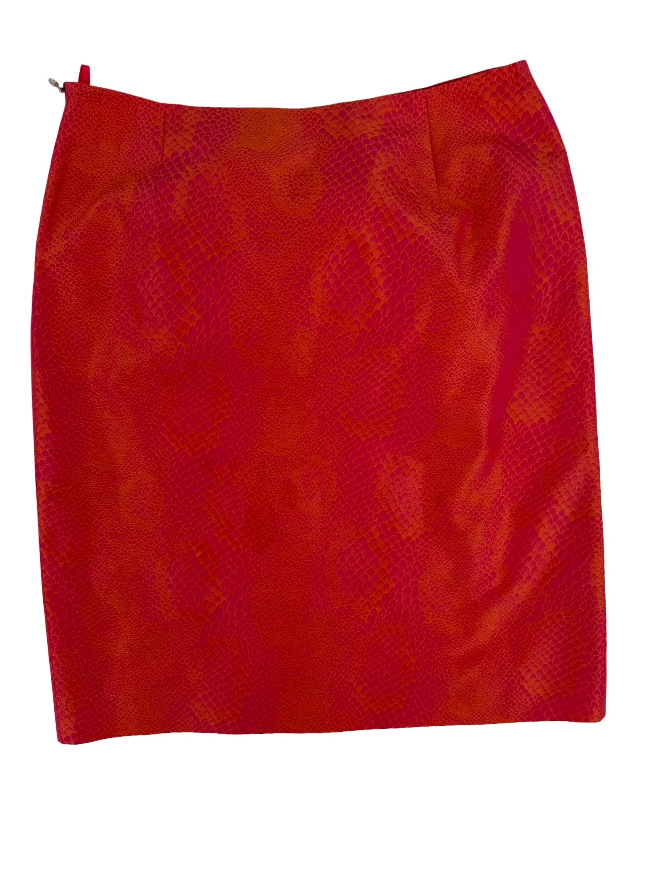 Versace faux pink snake skin skirt