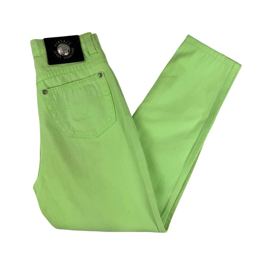 Versace green mom jeans