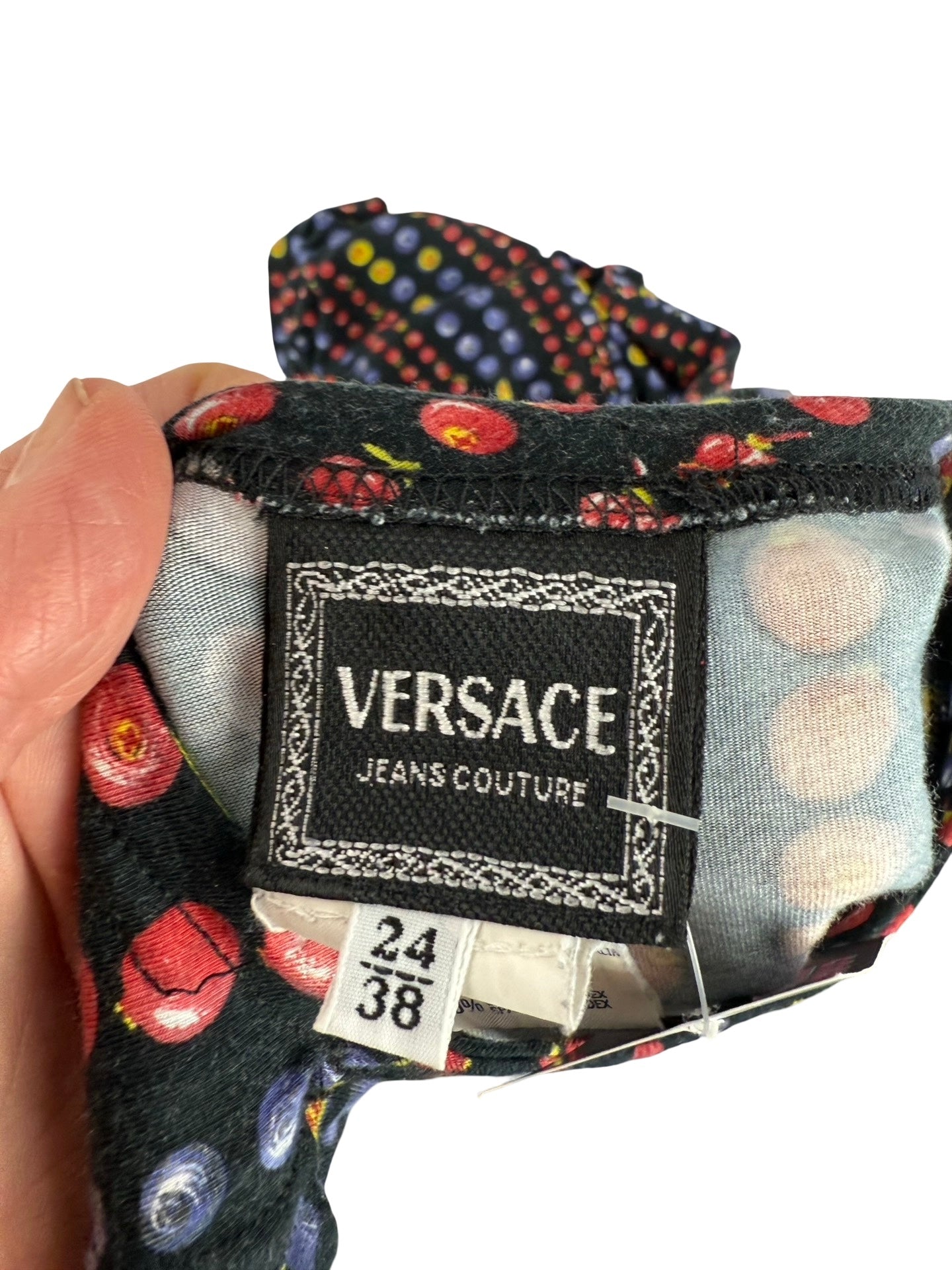 Vintage Versace fruit berry dress