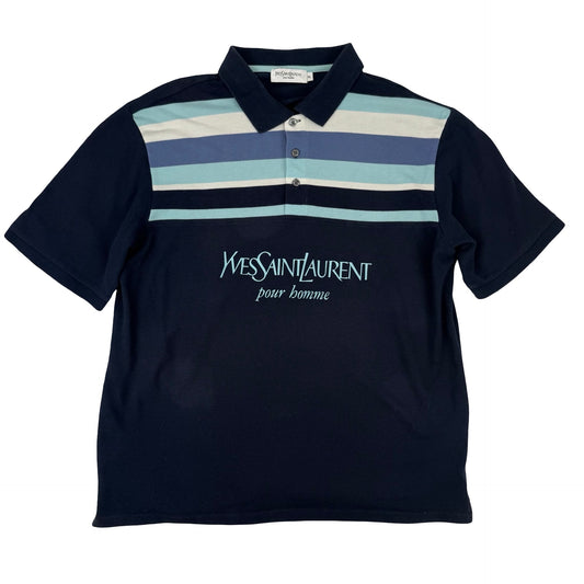 Yves Saint Laurent polo shirt in blue and white #YSL ! Size XXL