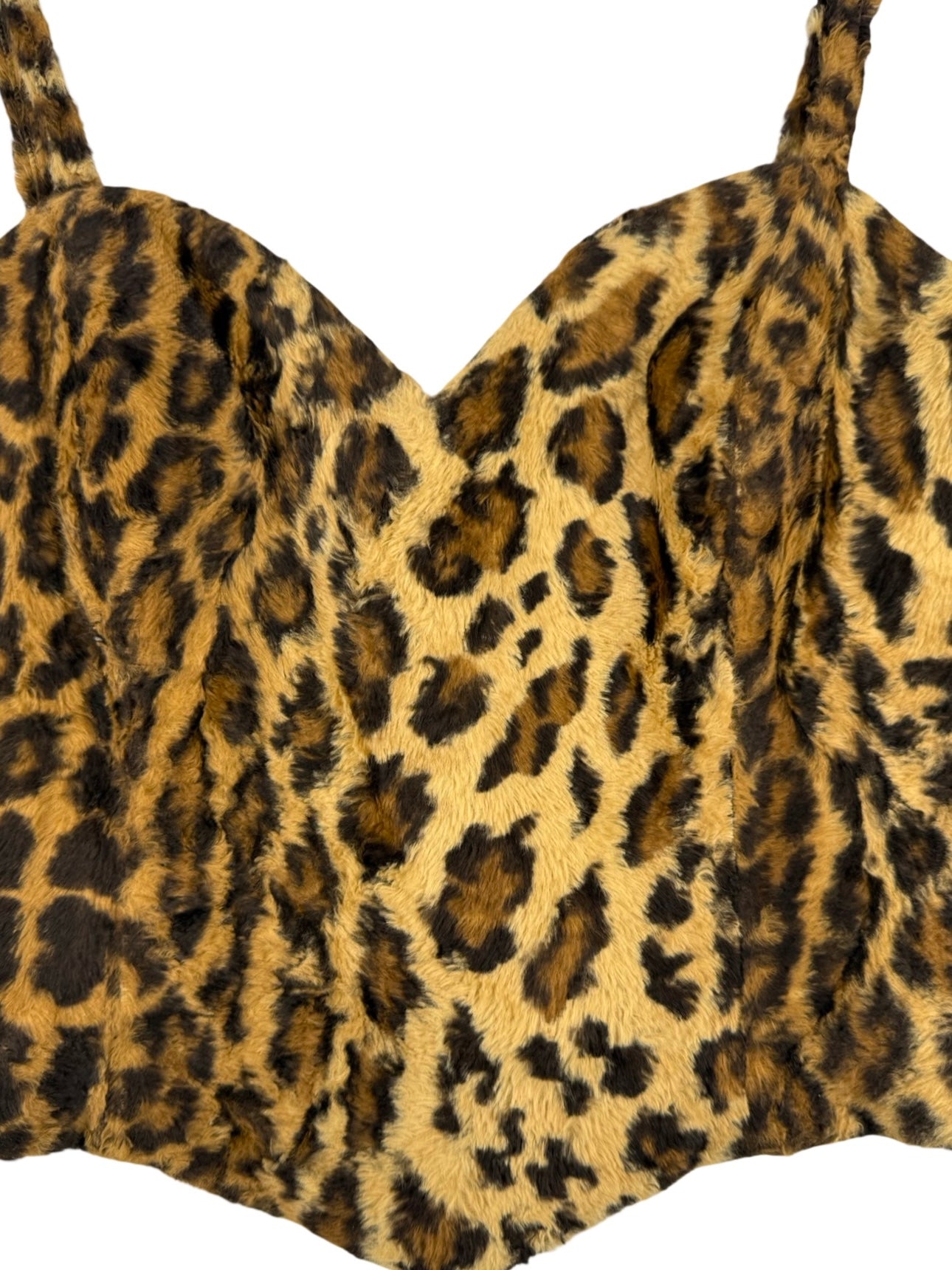Moschino faux fur bustier top