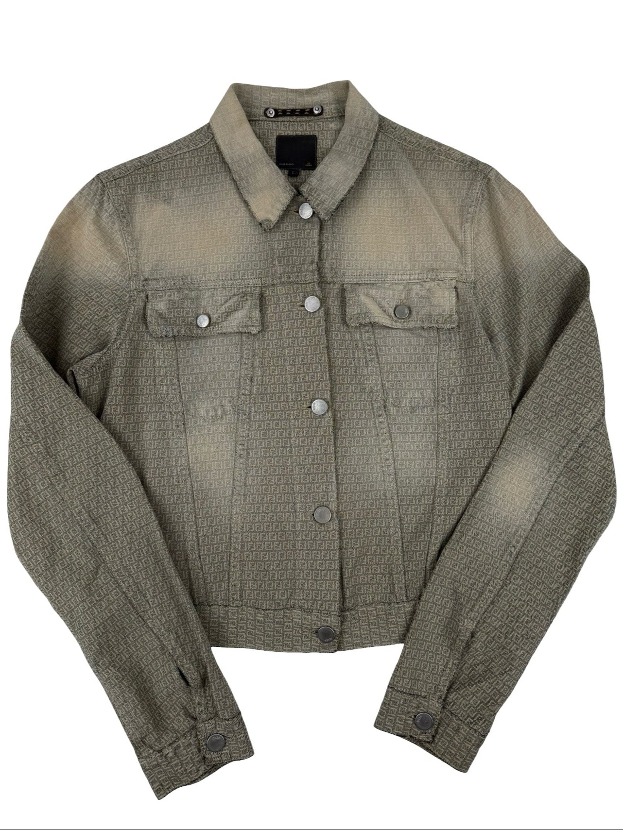 Fendi zucca distressed denim jacket