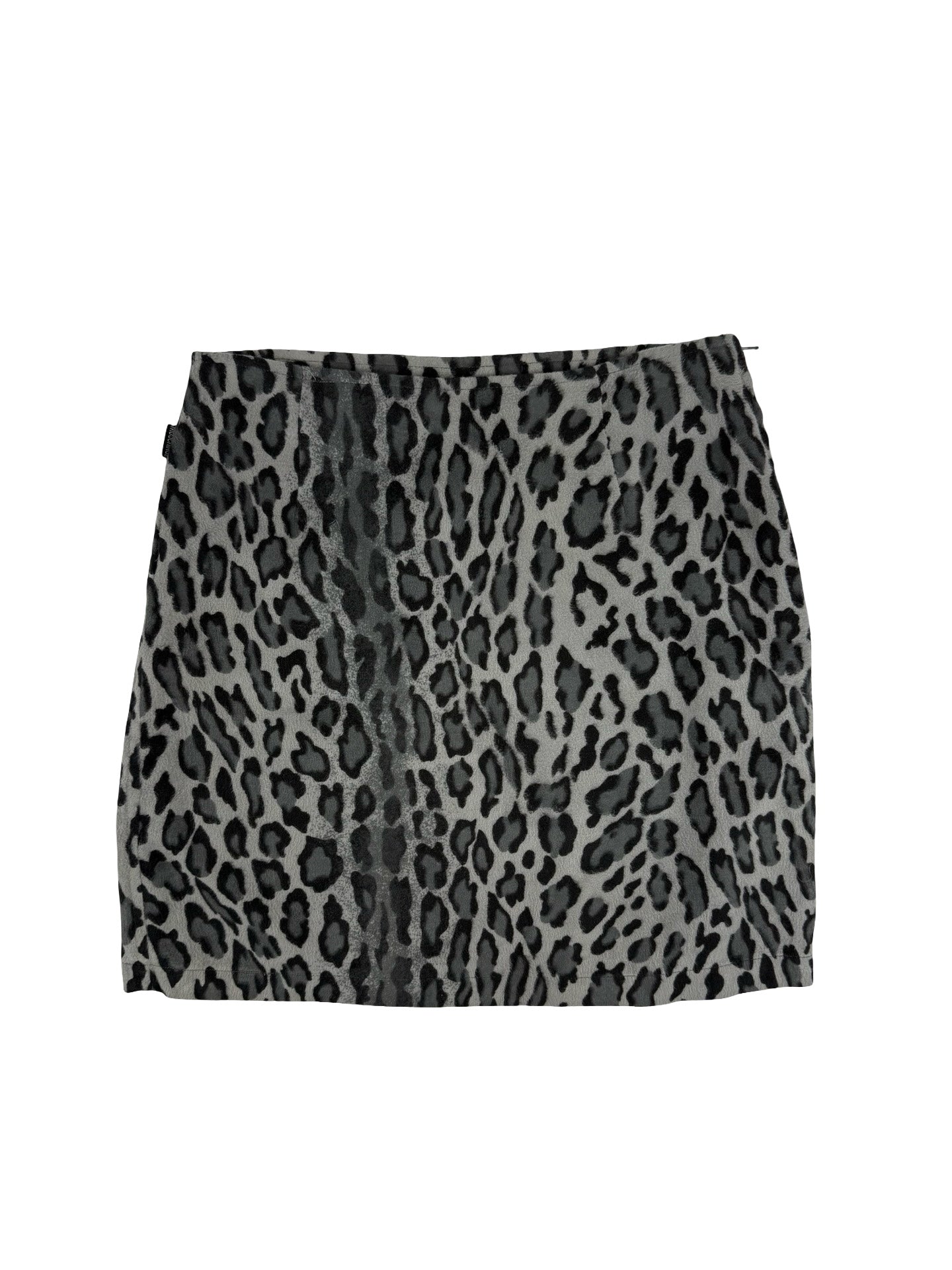 Moschino leopard print faux fur skirt
