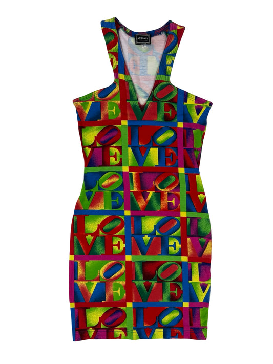 Versace 1995 Robert indiana love bodycon dress