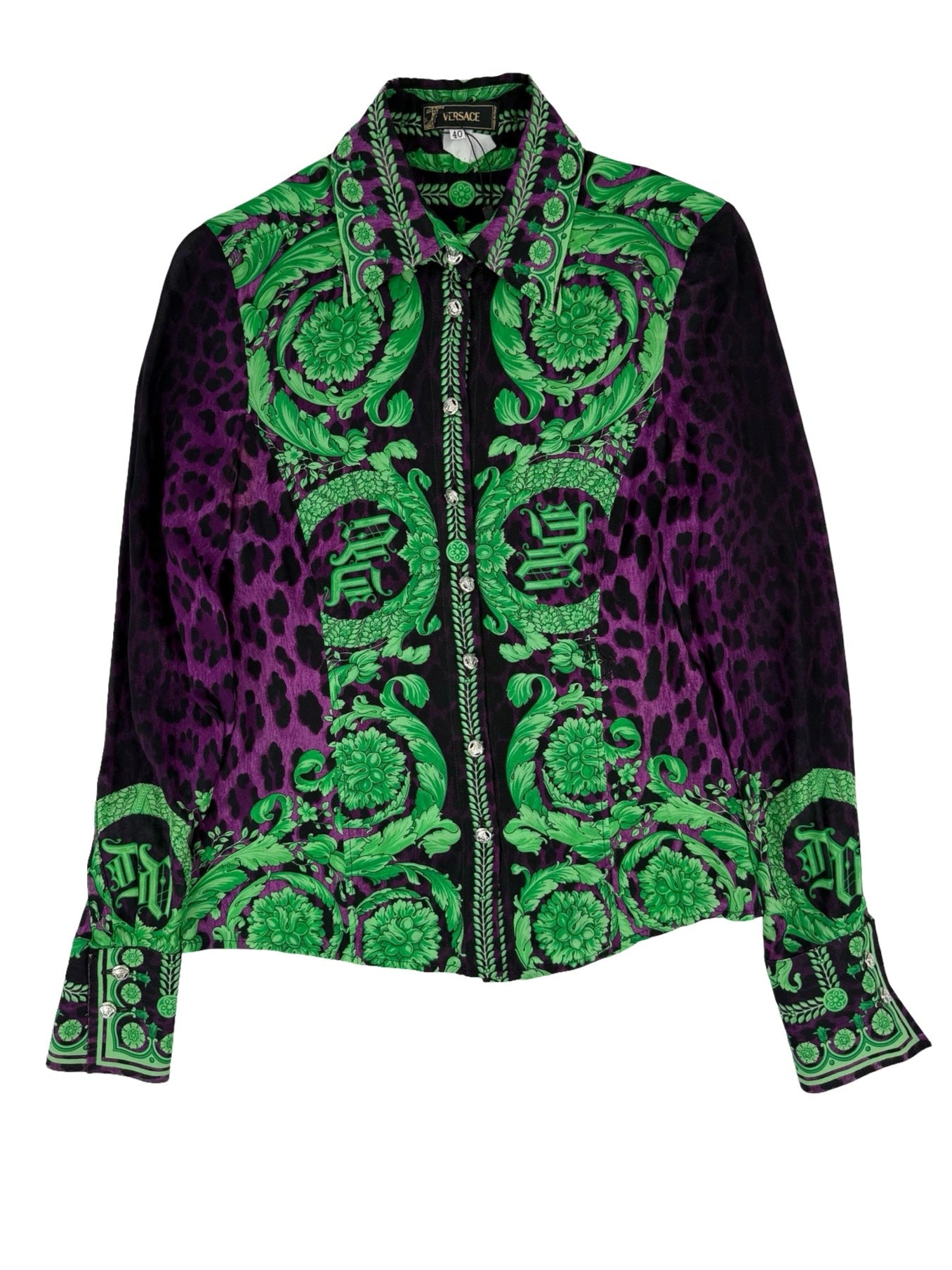 Versace leopard print baroque shirt