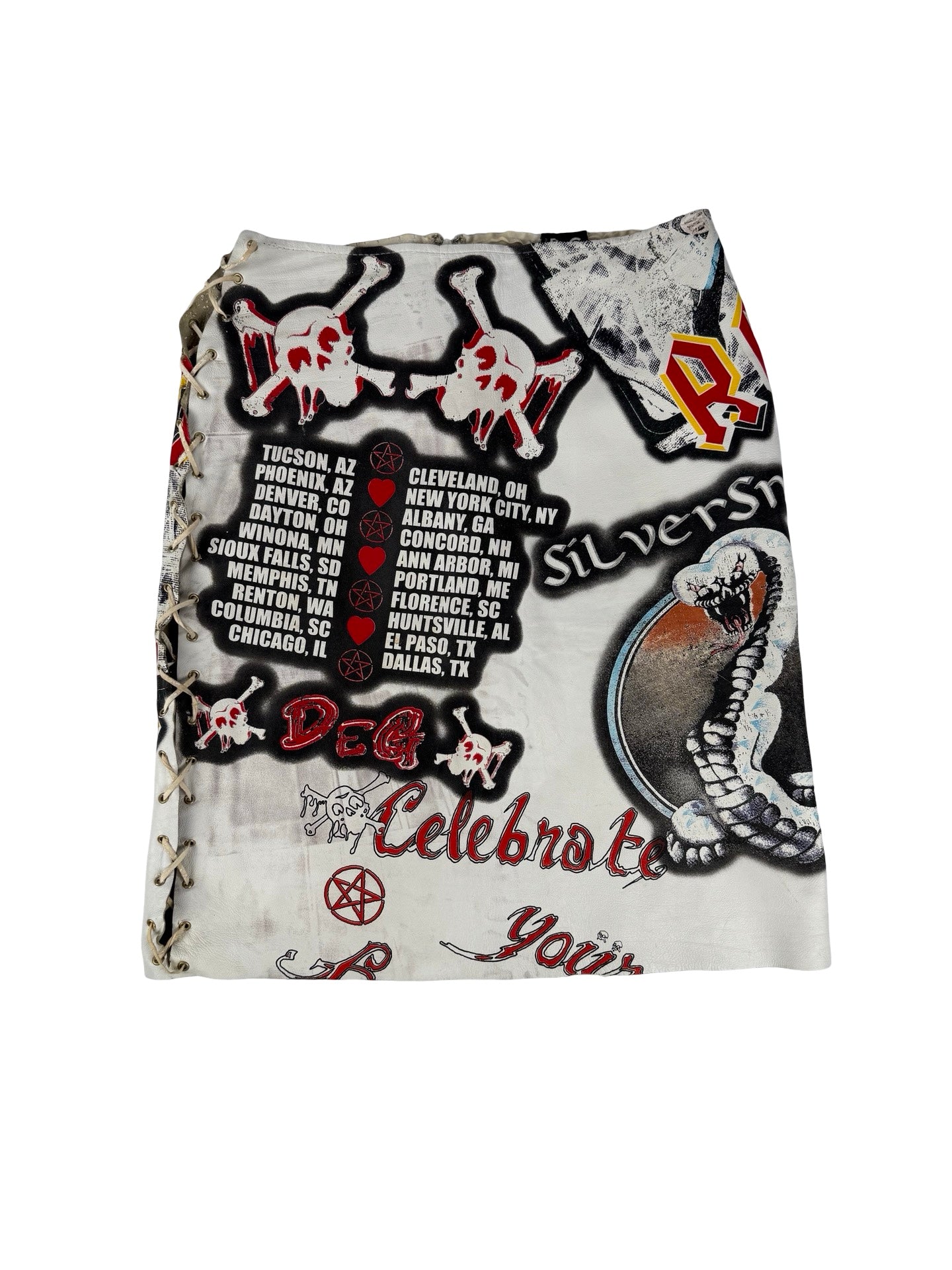 D&G ACDC leather skirt